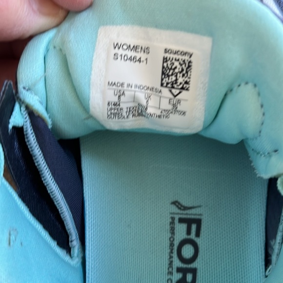 WOMEN’S SIZE 8 SAUCONY ISO SERIES EVERUN RUNNING SHOES Dk Grey/Aqua - Picture 8 of 8